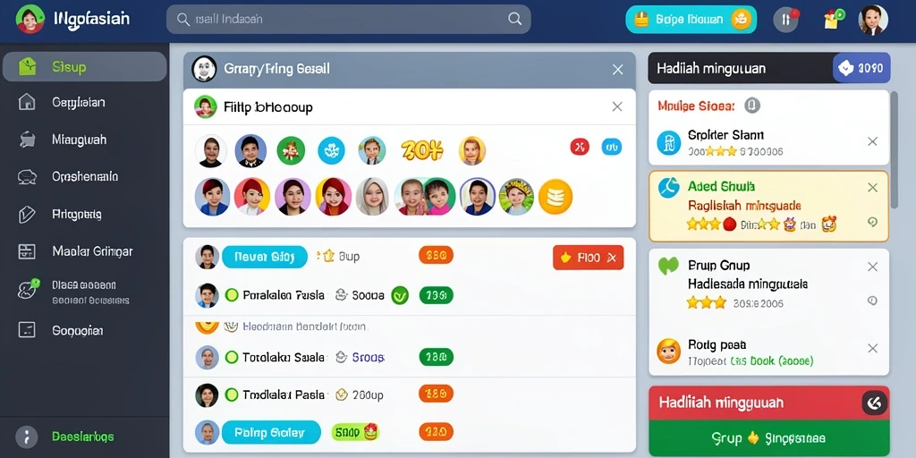 Fasilitas chat yang memungkinkan interaksi antar pemain.
